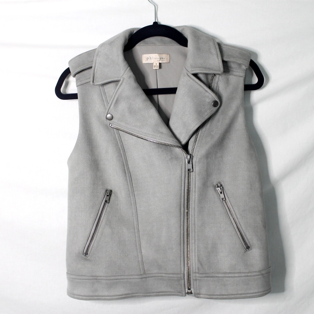 Philosophy Faux Suede Moto Vest